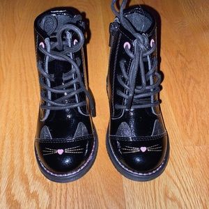 NWT Girls black cat boots